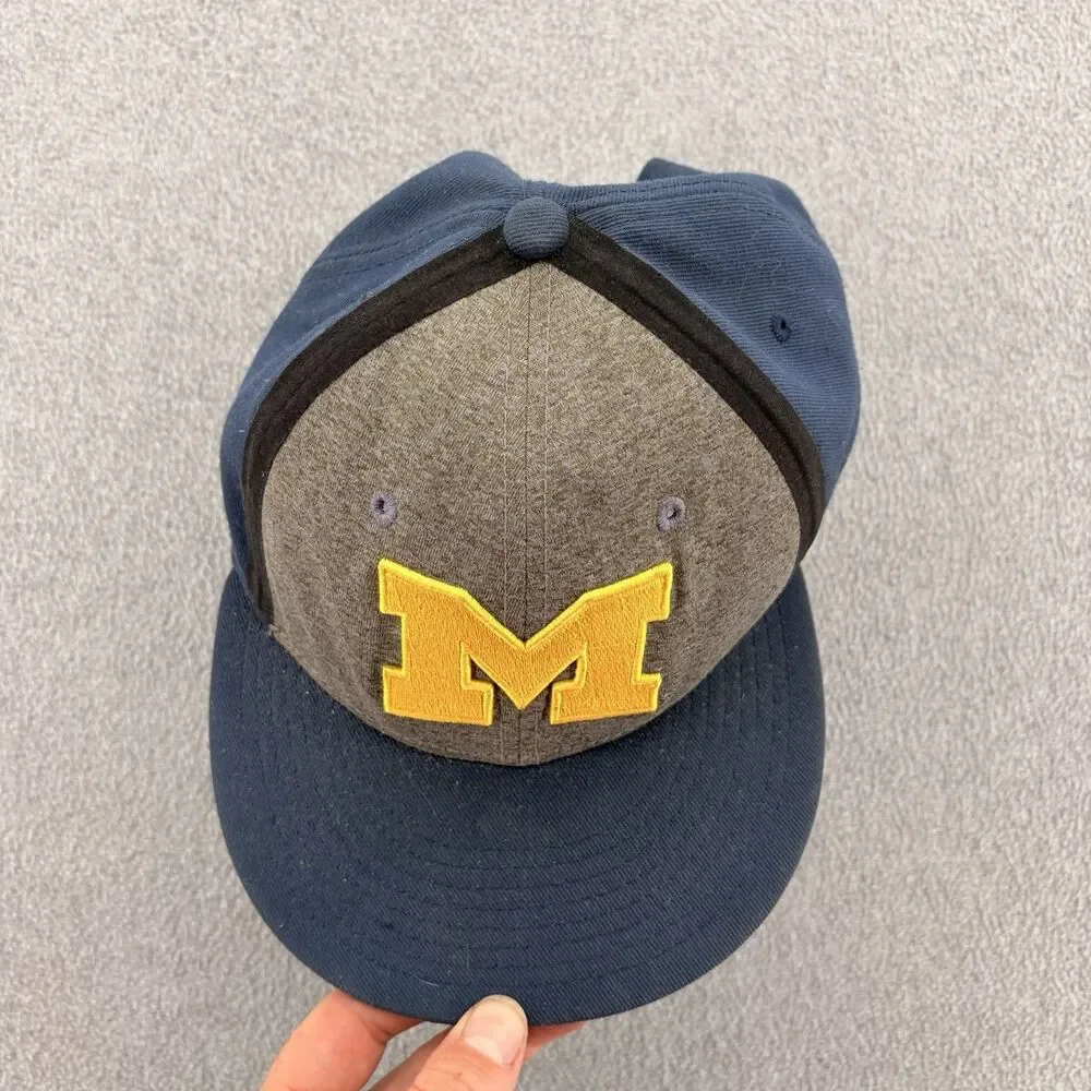 Jordan Michigan Wolverines Adjustable Hat Navy Gray Jumpman NCAA Cap OSFM